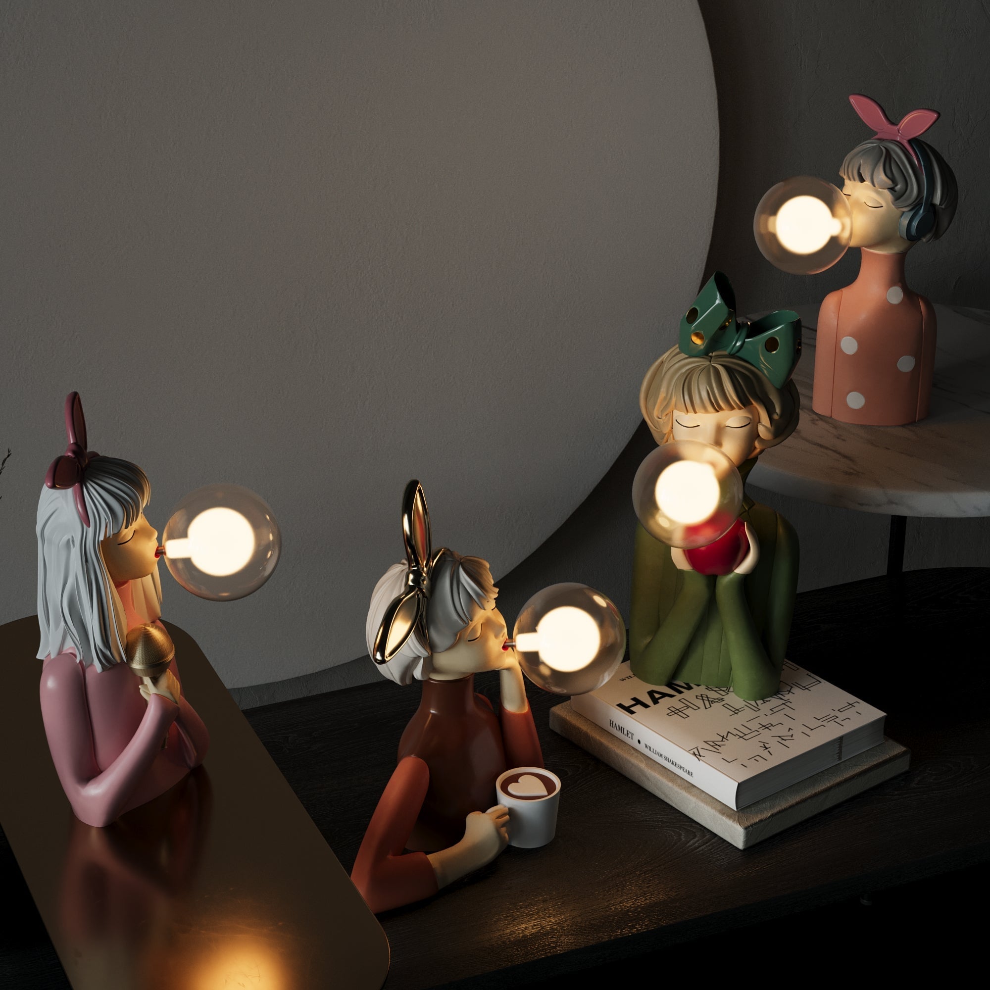 Nachttischlampe Figur Modern LED | Schlafzimmer