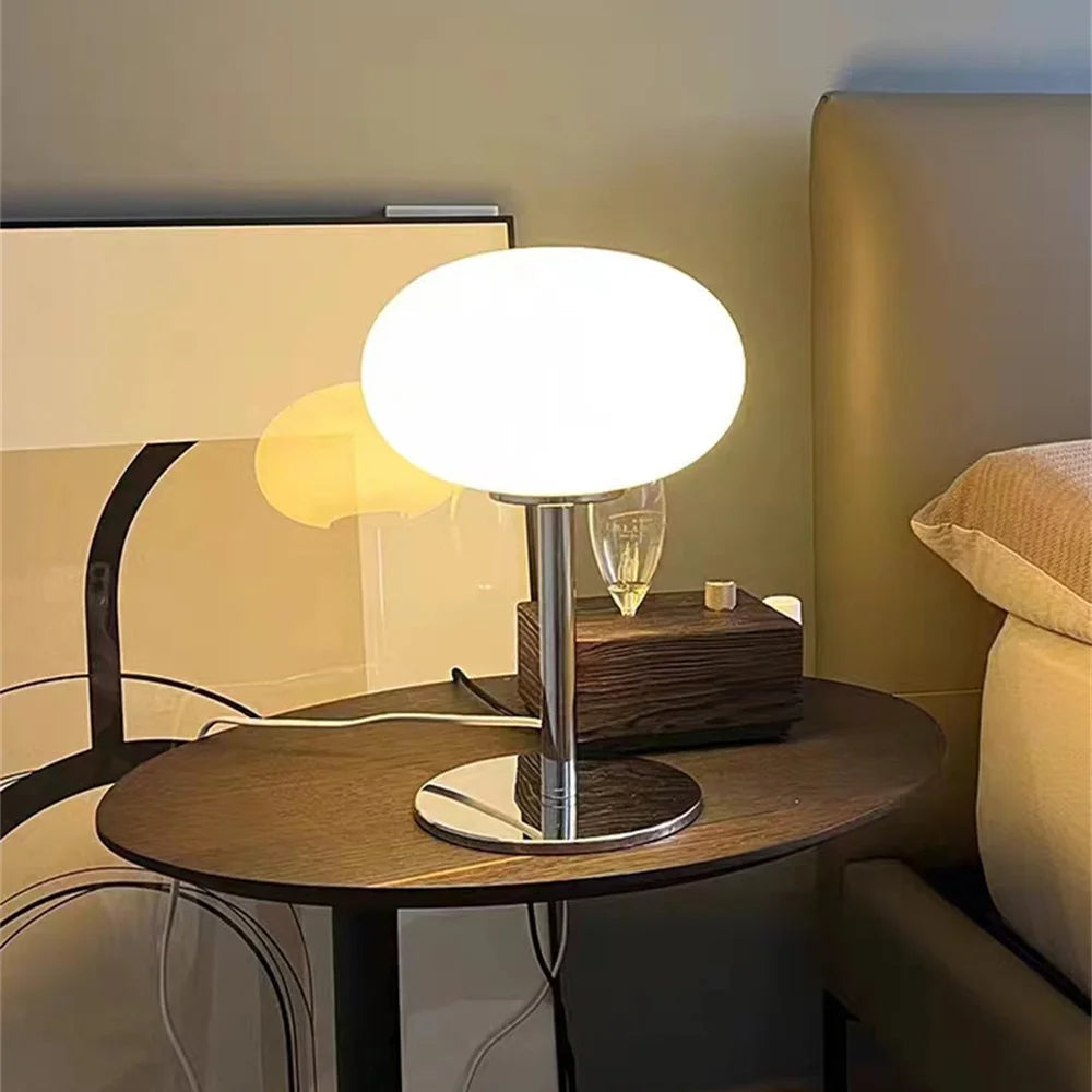 Nachttischlampe Glas Oval Modern | Schlafzimmer