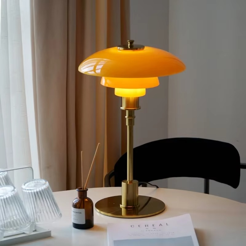 Nachttischlampe Glas Retro Design | Schlafzimmer