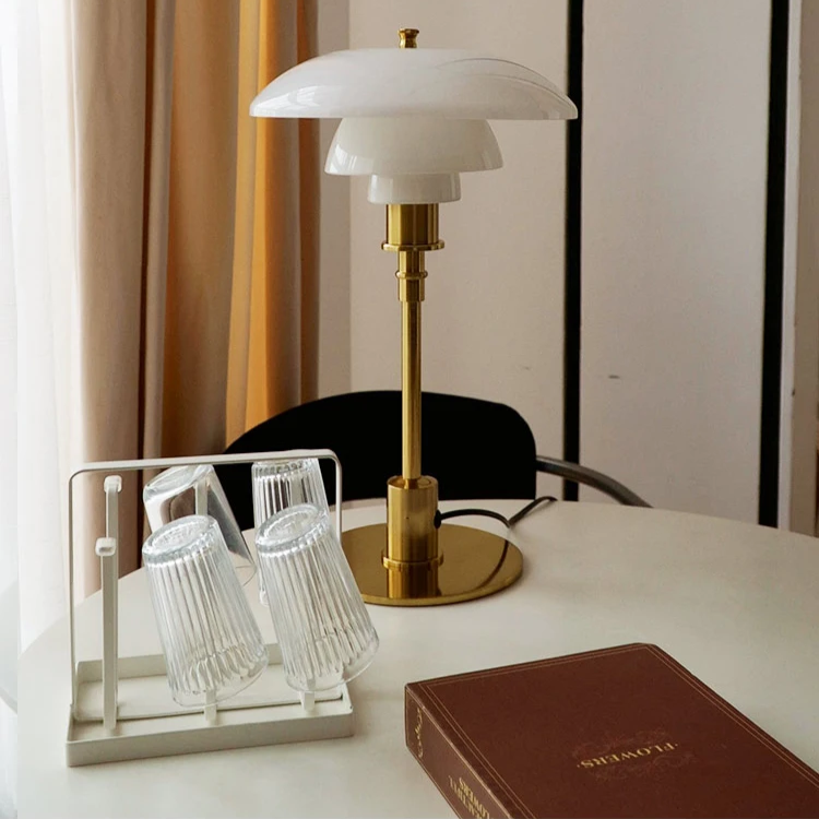 Nachttischlampe Glas Retro Design | Schlafzimmer