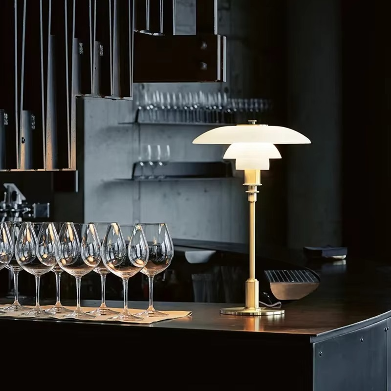 Nachttischlampe Glas Retro Design | Schlafzimmer