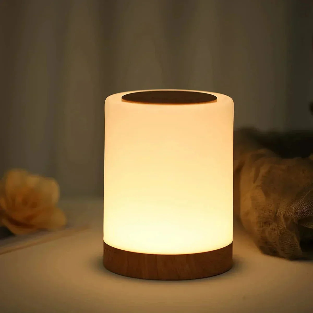 Nachttischlampe Holz Modern Touch | Schlafzimmer