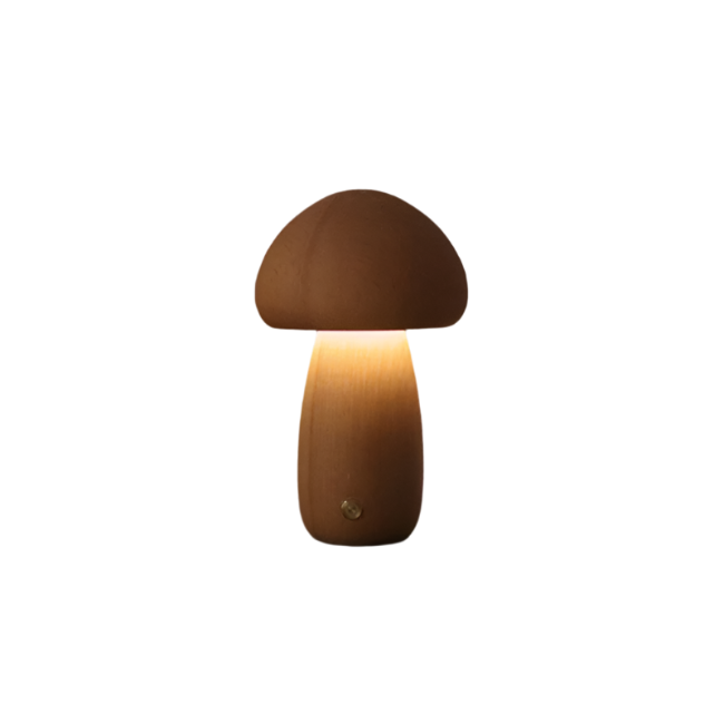 Nachttischlampe Holz Pilz Design Touch | Schlafzimmer