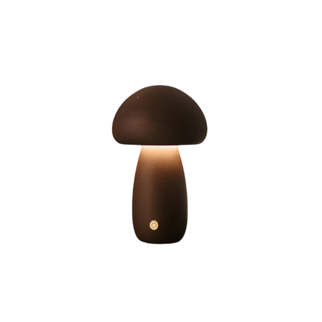 Nachttischlampe Holz Pilz Design Touch | Schlafzimmer