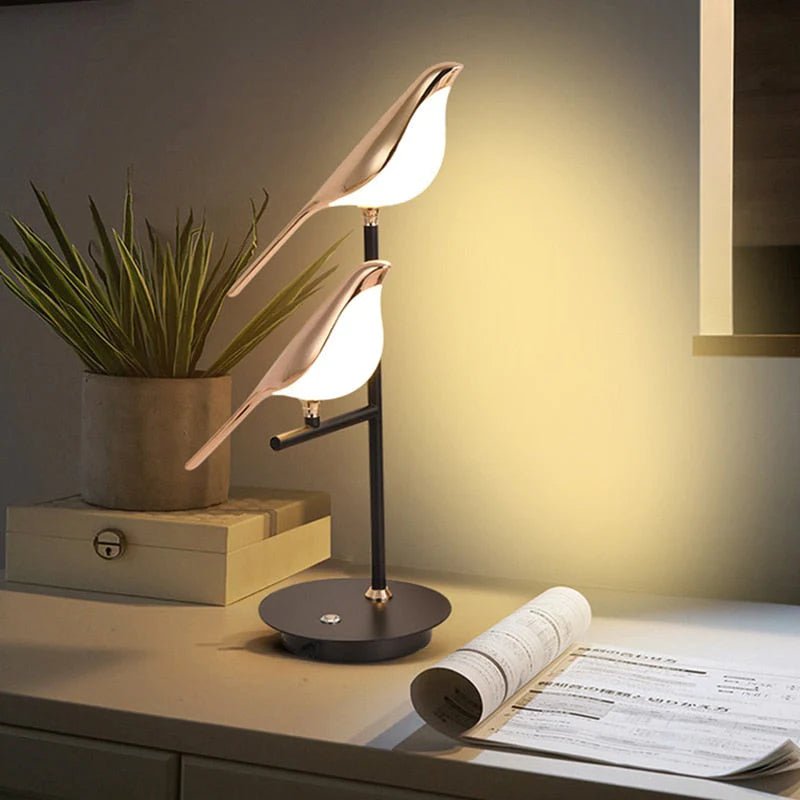Nachttischlampe Vogel Design LED | Schlafzimmer