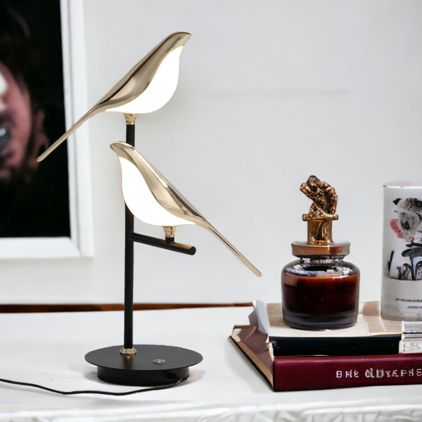Nachttischlampe Vogel Design LED | Schlafzimmer