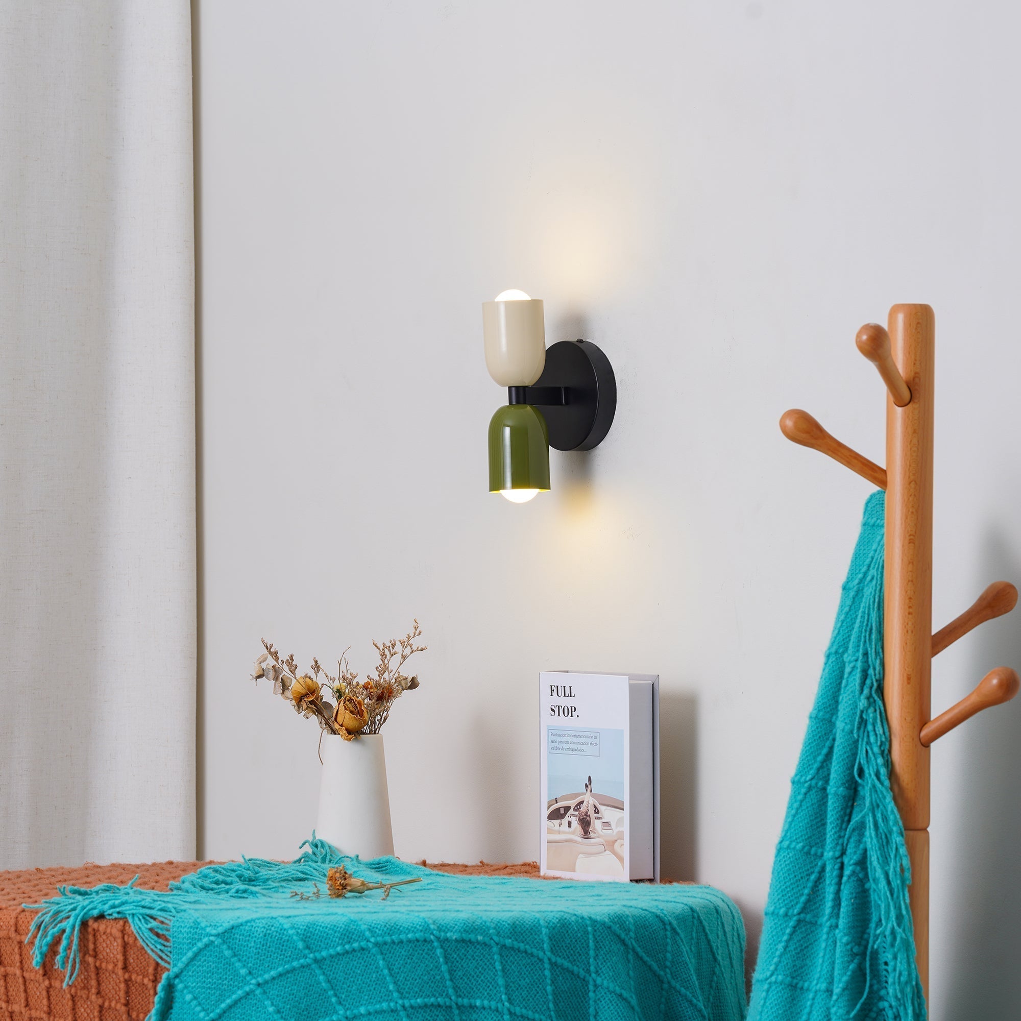 Nilo | Vintage Wandleuchte mit Doppelfassung im kreativen Farbmix