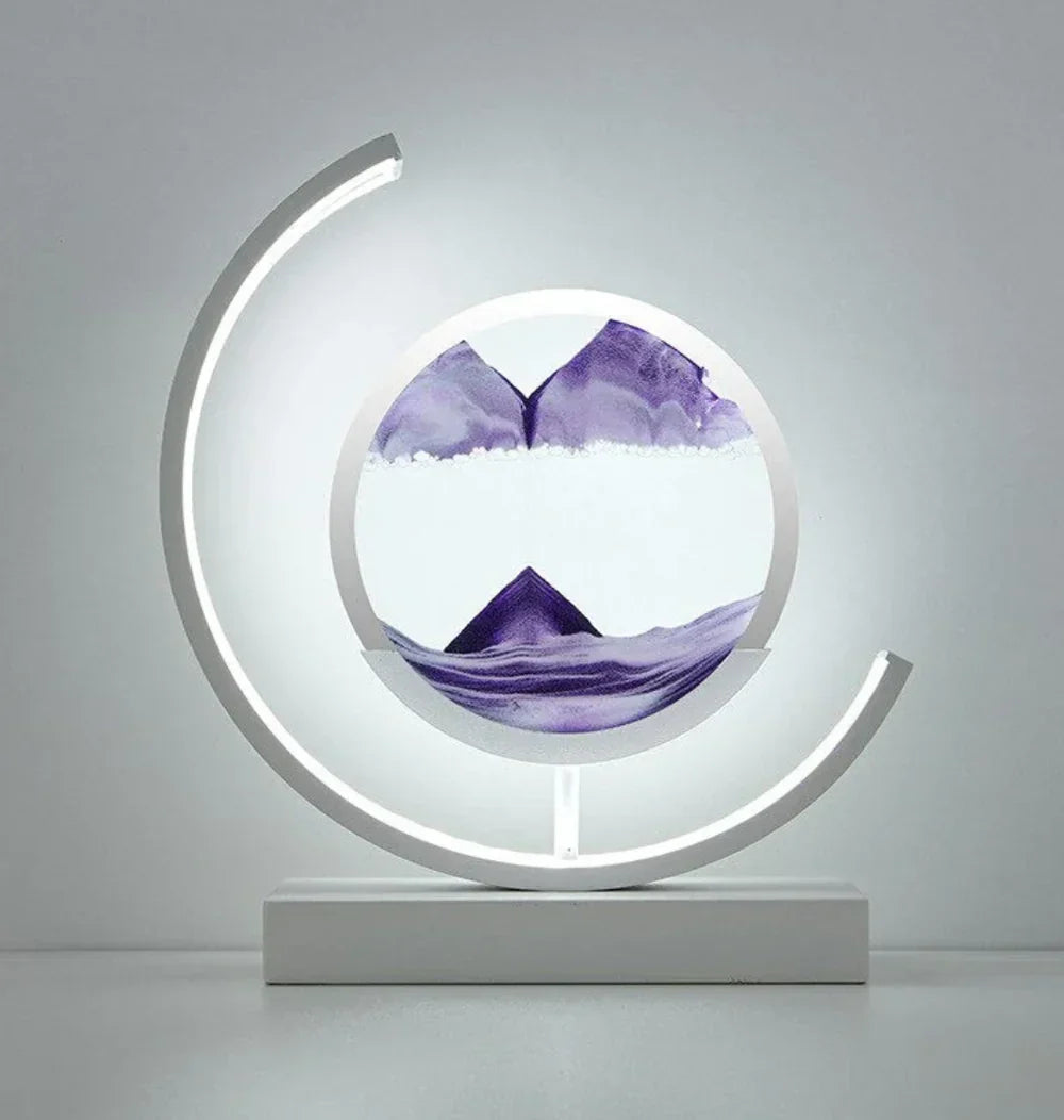 Olen | LED-Tischlampe mit bewegter Sandlandschaft