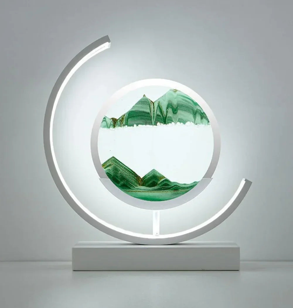 Olen | LED-Tischlampe mit bewegter Sandlandschaft
