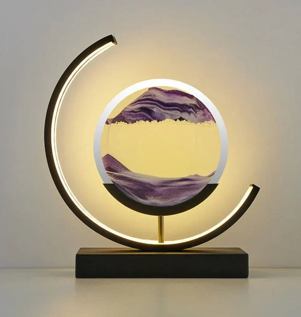 Olen | LED-Tischlampe mit bewegter Sandlandschaft