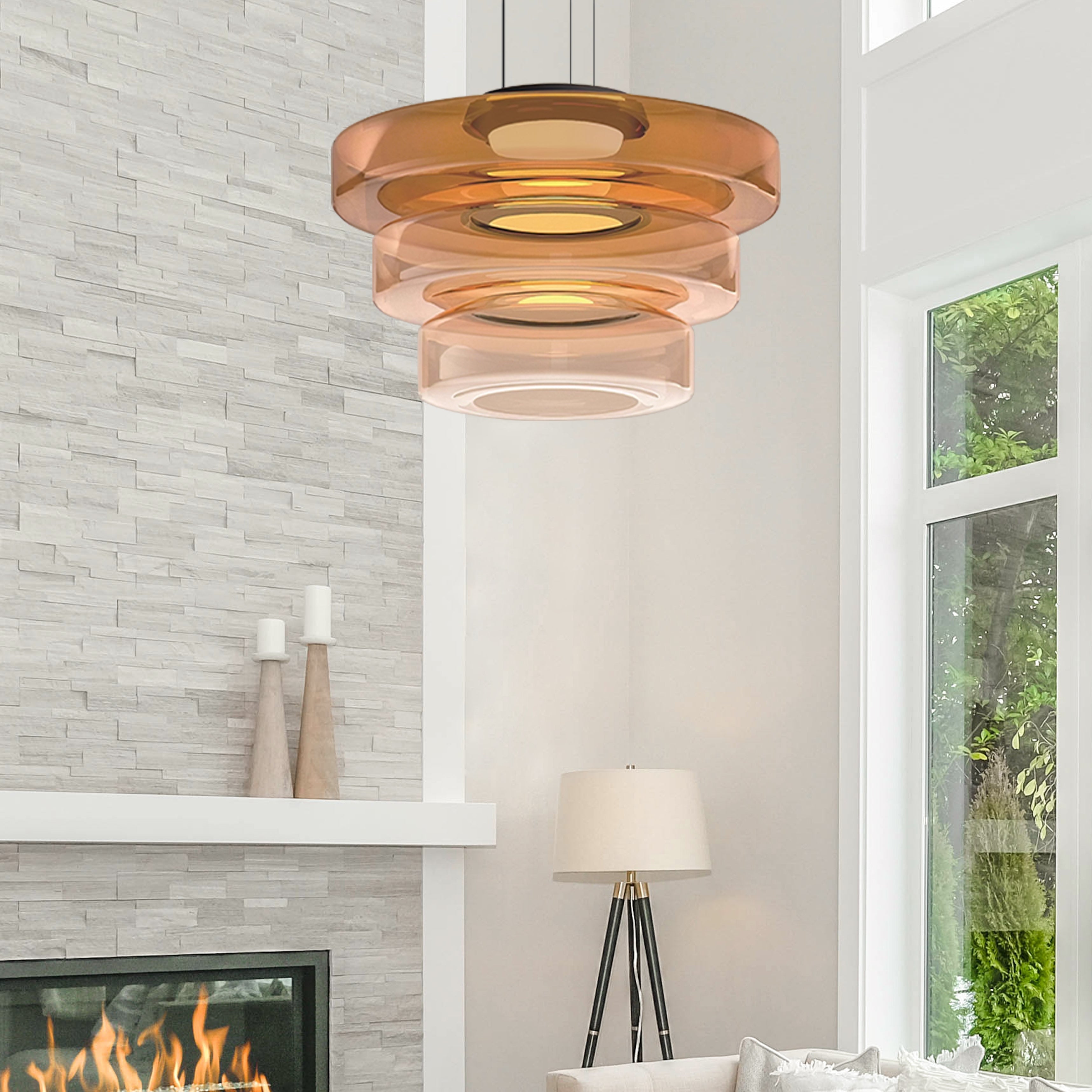 Pendelleuchte Modern Glasdesign | Wohnzimmer