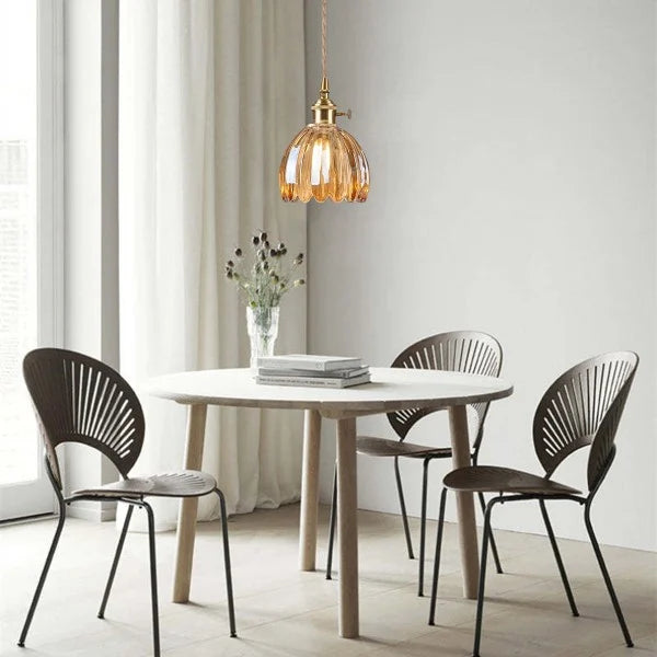 Pendelleuchte Retro Glas Schirm | Wohnzimmer