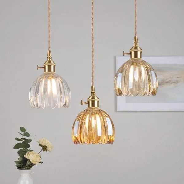 Pendelleuchte Retro Glas Schirm | Wohnzimmer