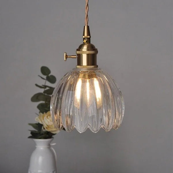 Pendelleuchte Retro Glas Schirm | Wohnzimmer