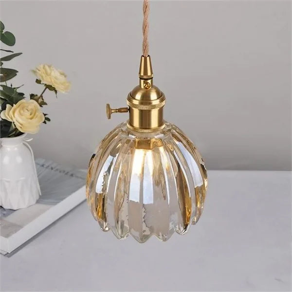 Pendelleuchte Retro Glas Schirm | Wohnzimmer
