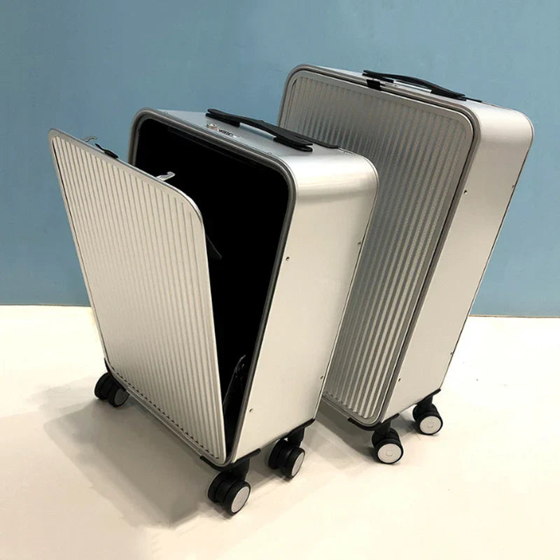 Rumi | Aluminium Hartschalenkoffer mit modernem Rillendesign