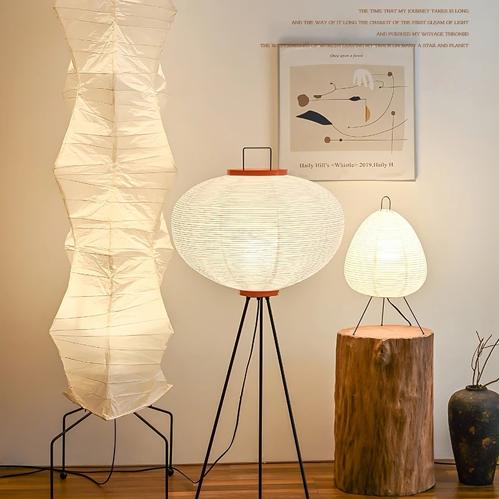 Sayo's Minimalistischer Look | Stehlampe mit runder Papierform
