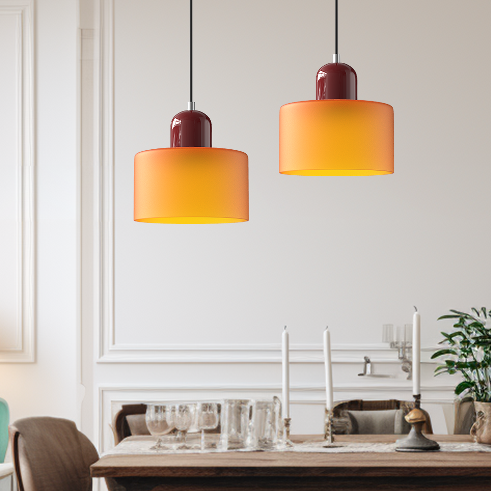 Siro | Farbige Glas Pendelleuchte im Bauhaus-Stil