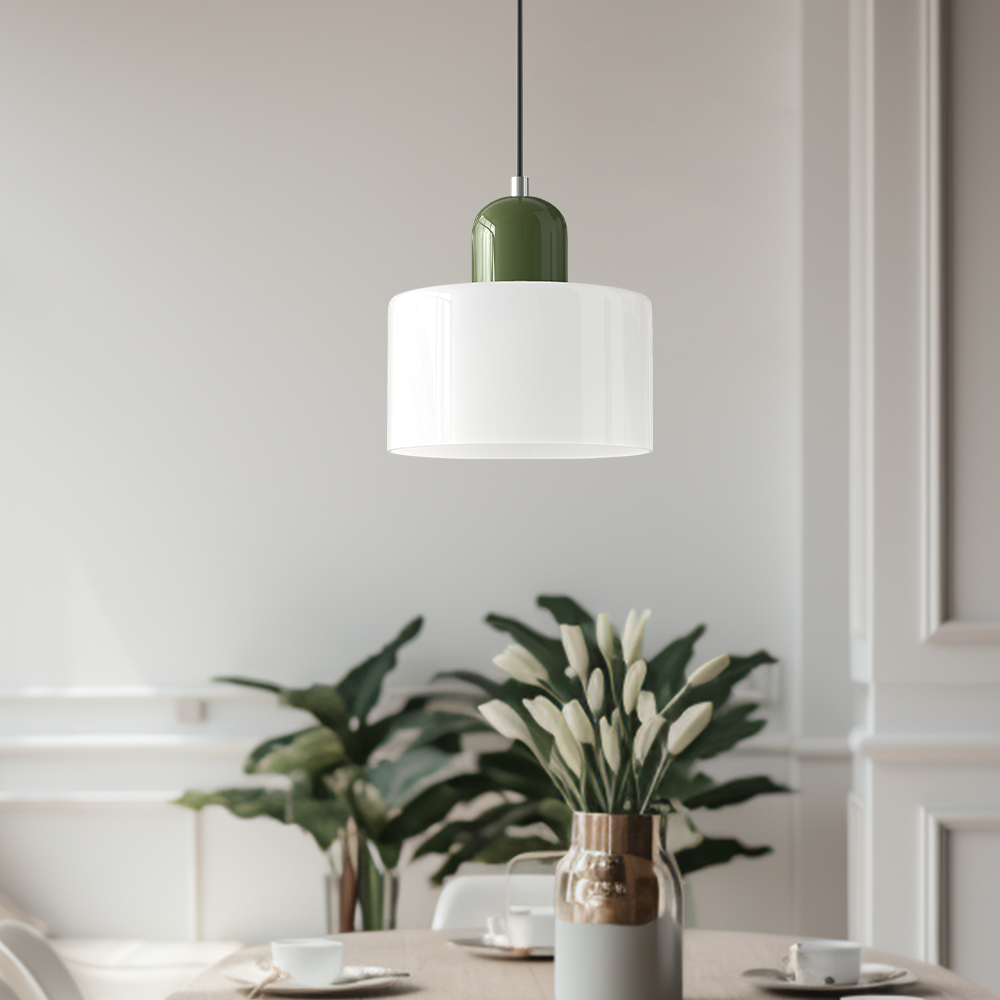 Siro | Farbige Glas Pendelleuchte im Bauhaus-Stil