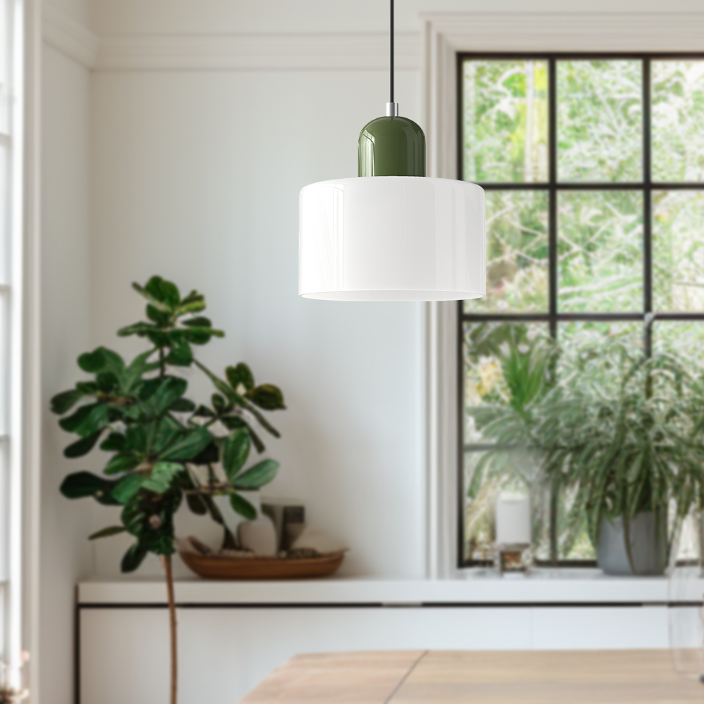 Siro | Farbige Glas Pendelleuchte im Bauhaus-Stil