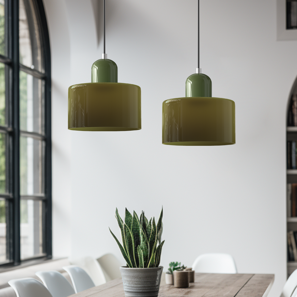 Siro | Farbige Glas Pendelleuchte im Bauhaus-Stil