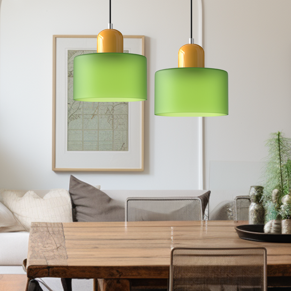 Siro | Farbige Glas Pendelleuchte im Bauhaus-Stil