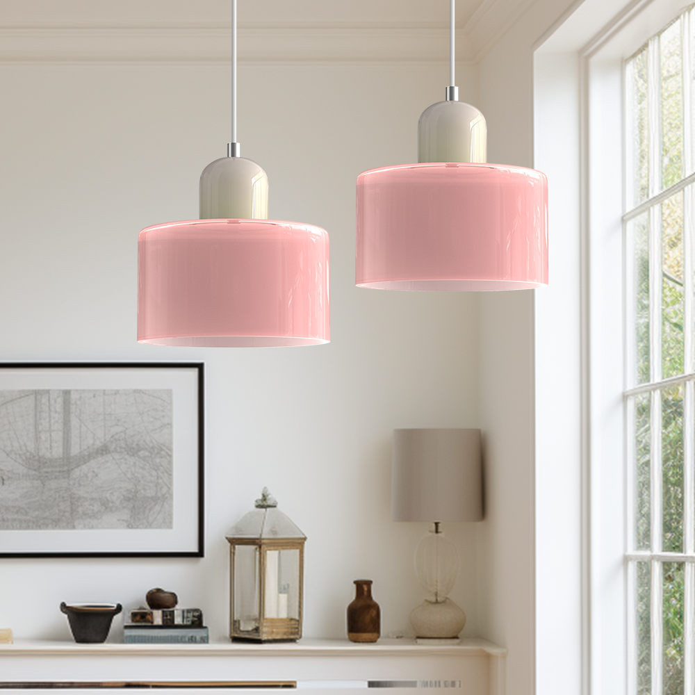 Siro | Farbige Glas Pendelleuchte im Bauhaus-Stil