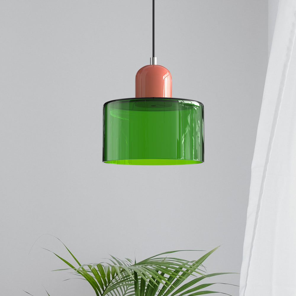 Siro | Farbige Glas Pendelleuchte im Bauhaus-Stil