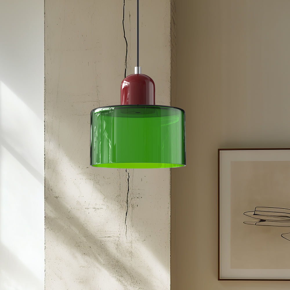 Siro | Farbige Glas Pendelleuchte im Bauhaus-Stil