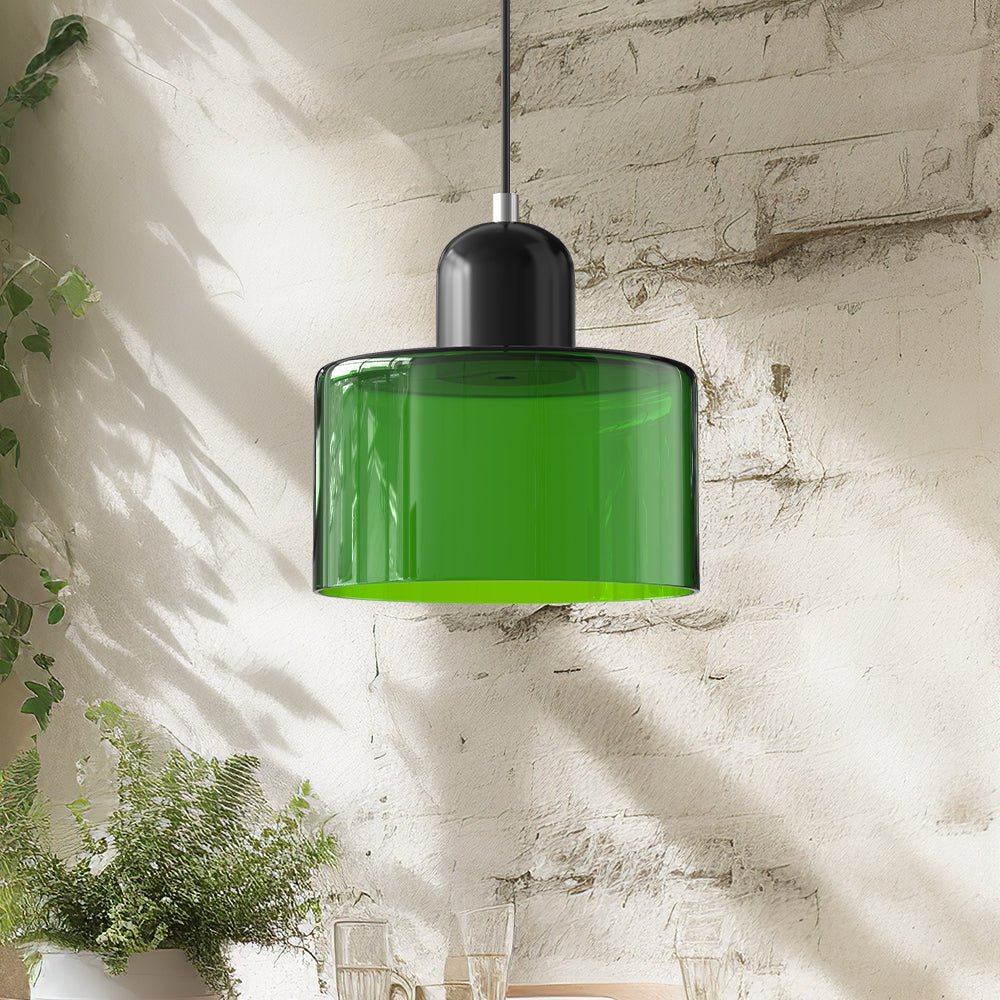 Siro | Farbige Glas Pendelleuchte im Bauhaus-Stil
