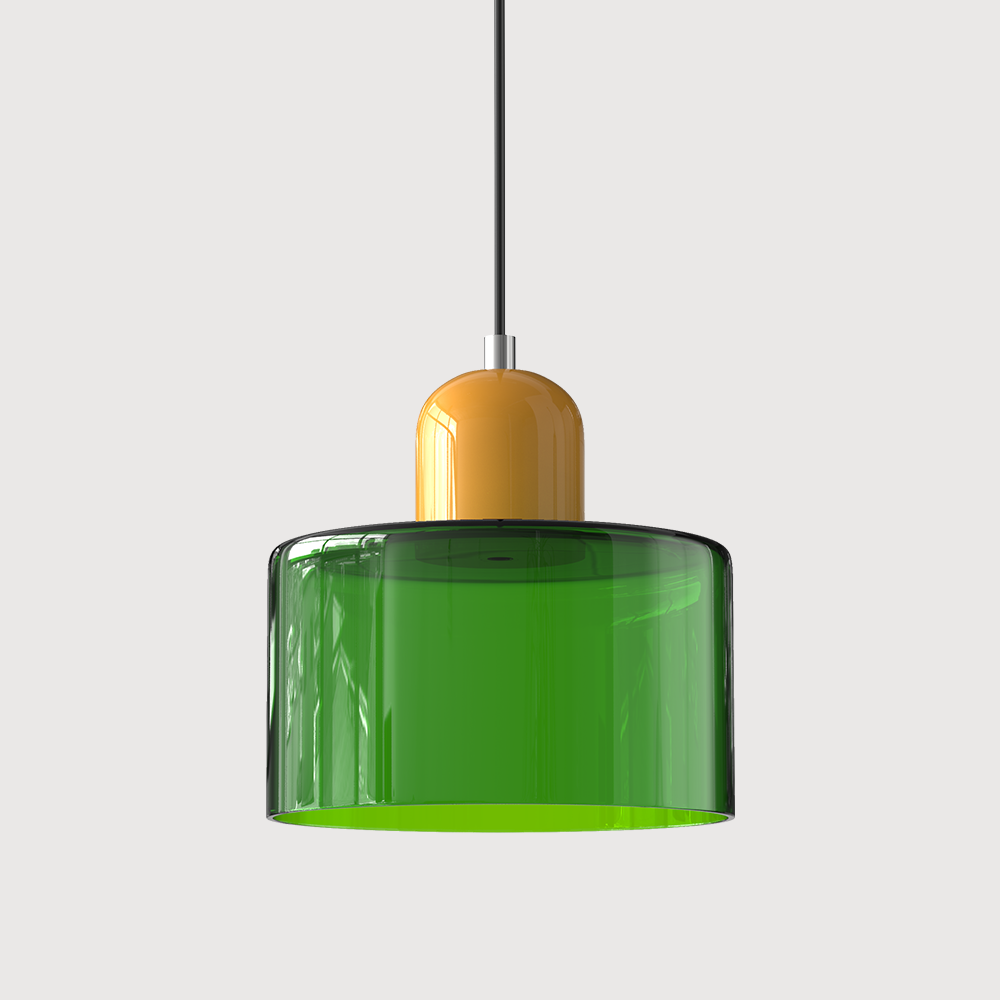 Siro | Farbige Glas Pendelleuchte im Bauhaus-Stil