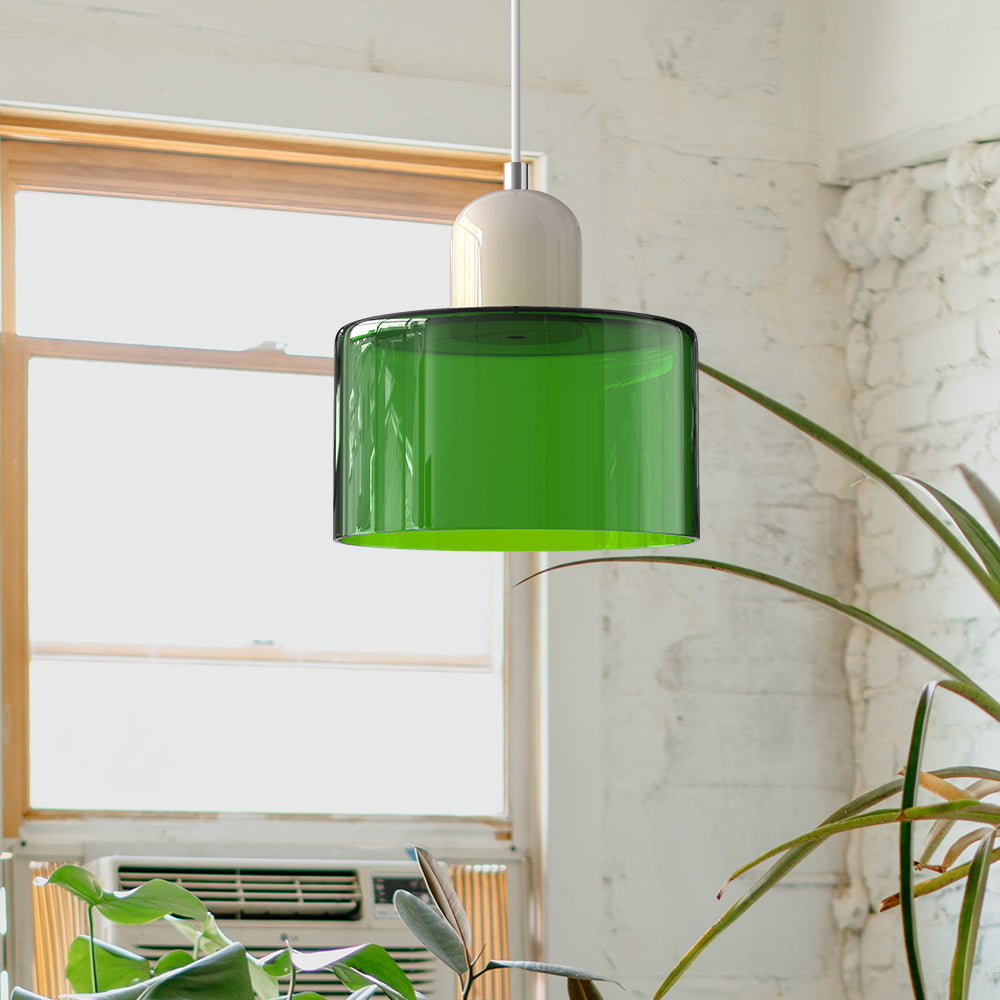 Siro | Farbige Glas Pendelleuchte im Bauhaus-Stil
