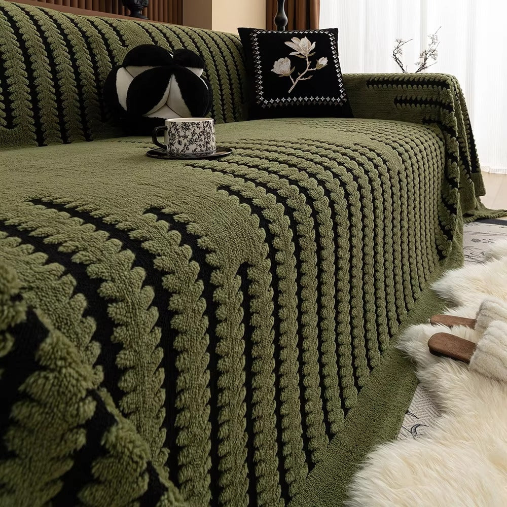 Sofa Überwurf mit Getuftetem Streifenmuster