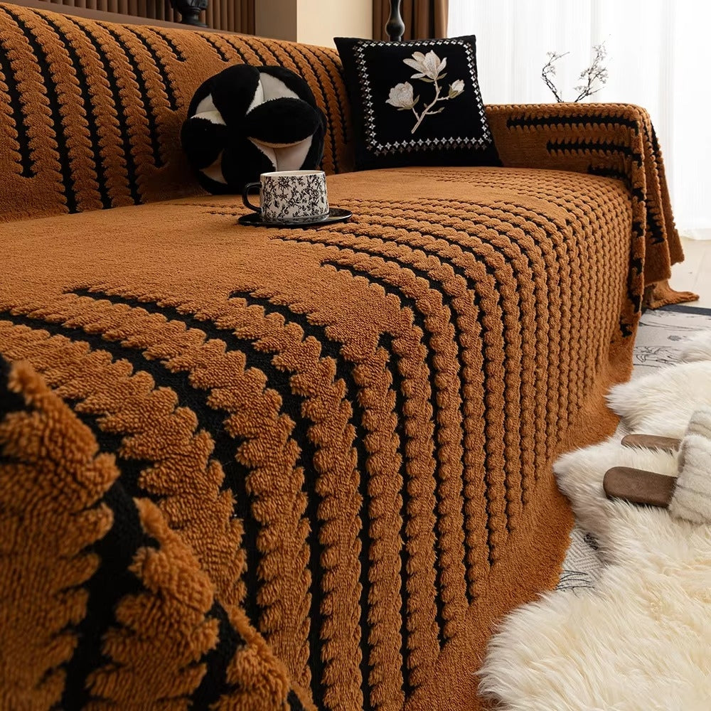 Sofa Überwurf mit Getuftetem Streifenmuster