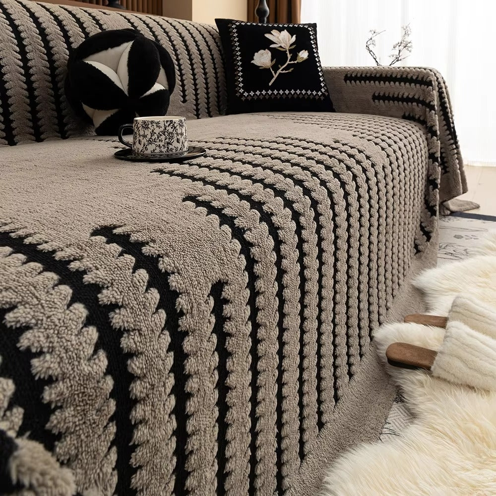 Sofa Überwurf mit Getuftetem Streifenmuster