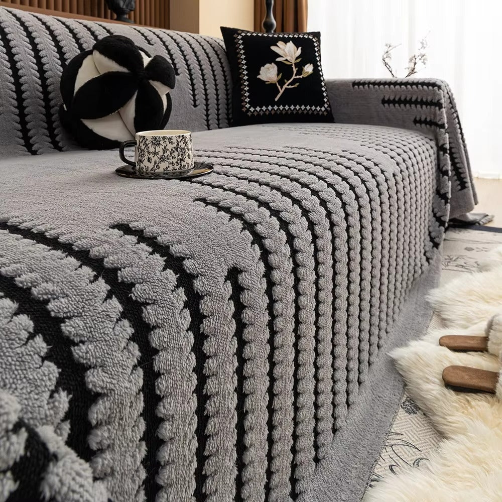 Sofa Überwurf mit Getuftetem Streifenmuster