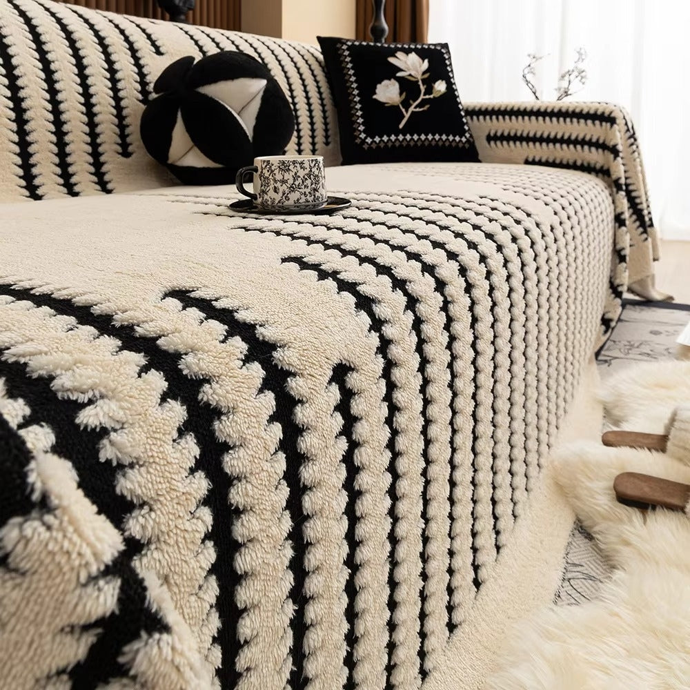 Sofa Überwurf mit Getuftetem Streifenmuster