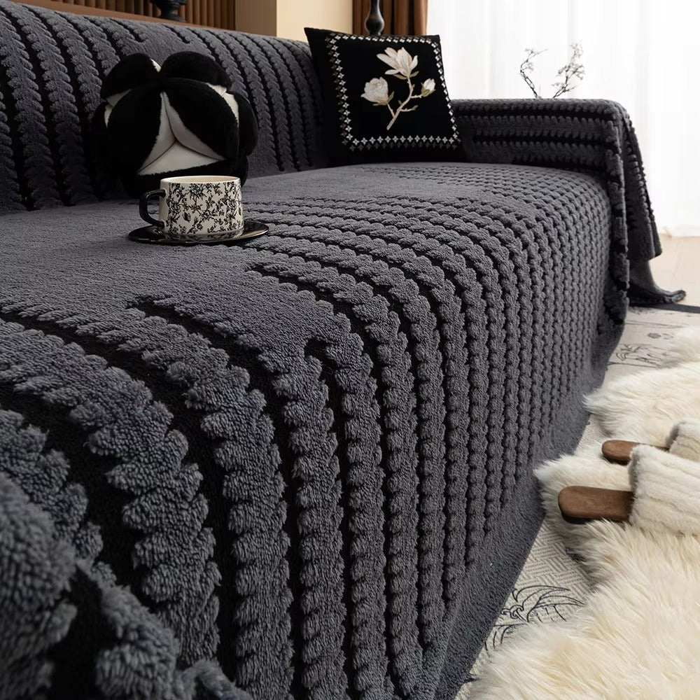 Sofa Überwurf mit Getuftetem Streifenmuster