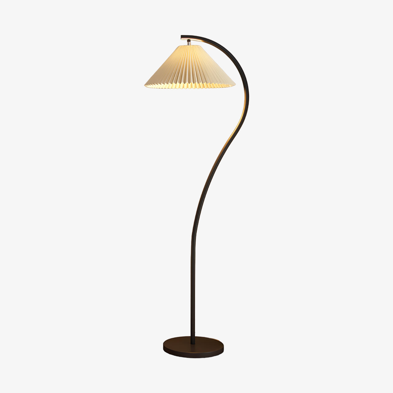 Stehlampe Gebogen Plissee Innen | Wohnzimmer