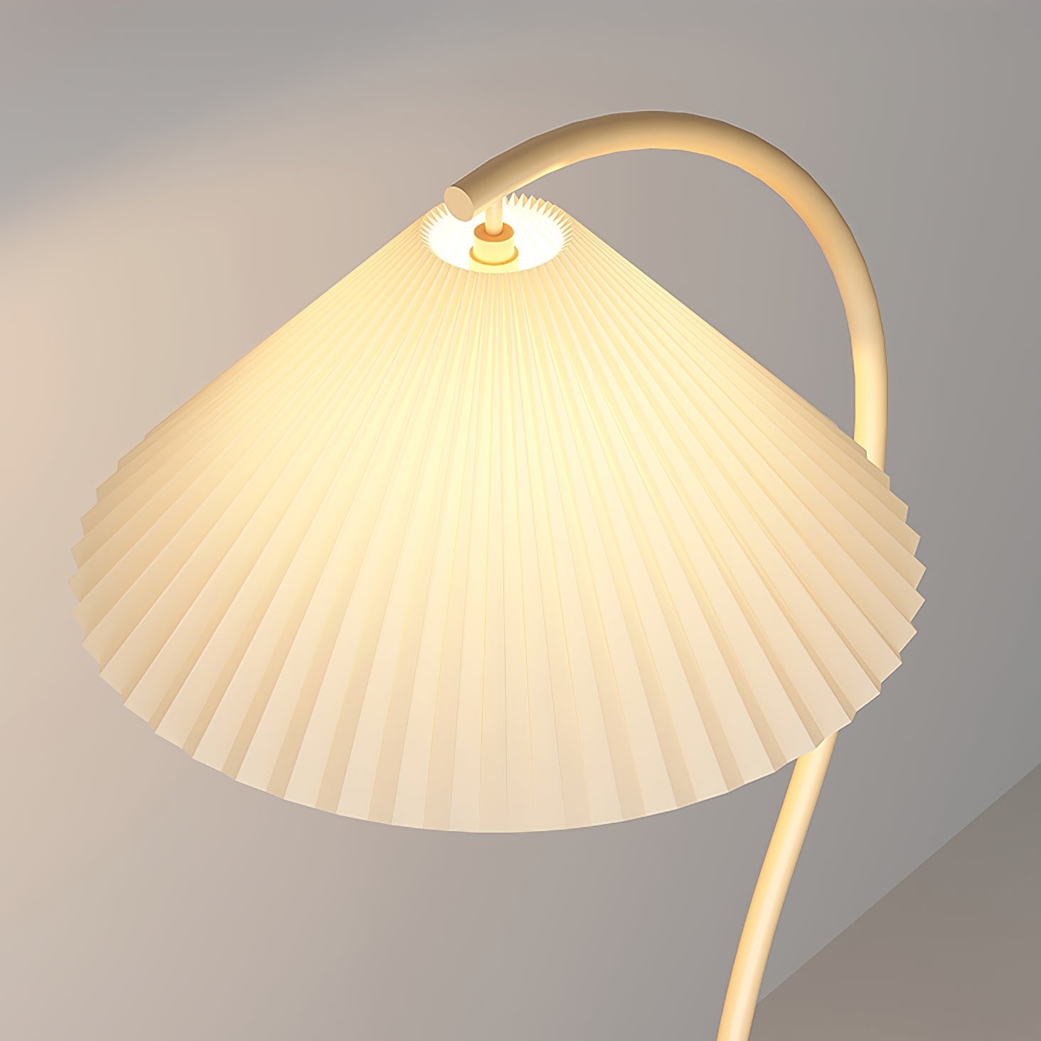 Stehlampe Gebogen Plissee Innen | Wohnzimmer