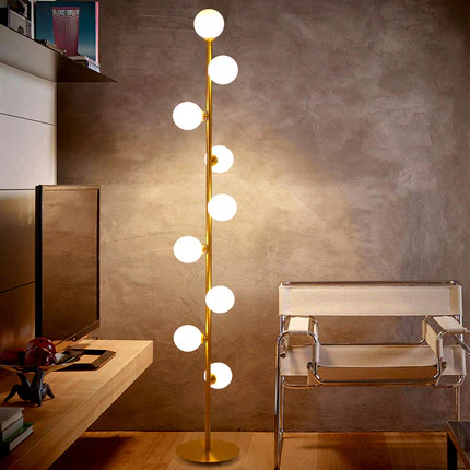 Stehlampe Kugel Metall Innen | Wohnzimmer