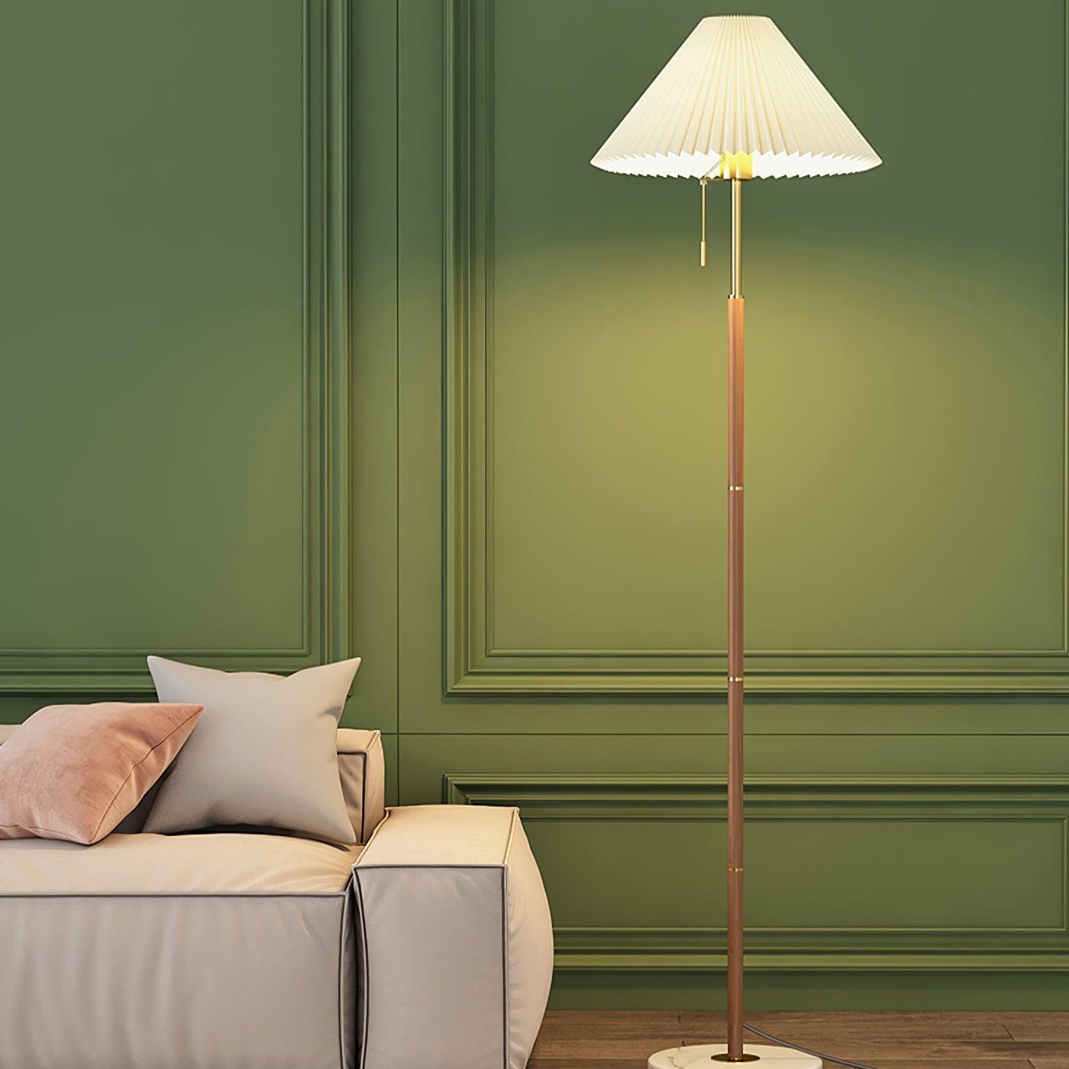 Stehlampe Plissee Vintage Innen | Wohnzimmer