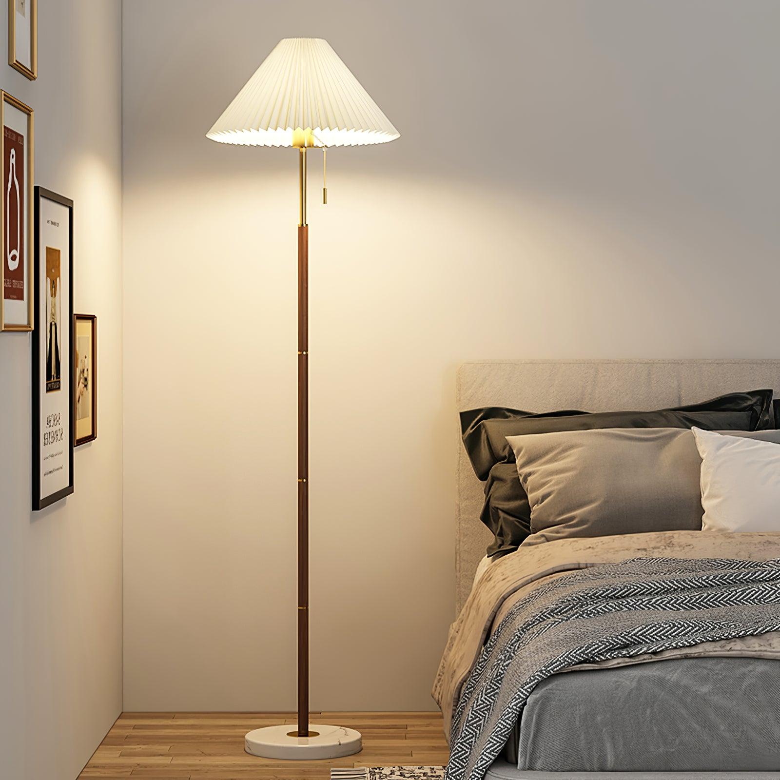 Stehlampe Plissee Vintage Innen | Wohnzimmer