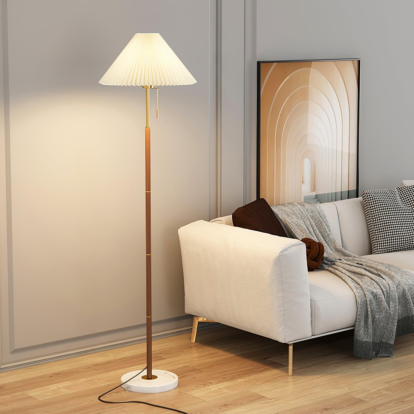 Stehlampe Plissee Vintage Innen | Wohnzimmer