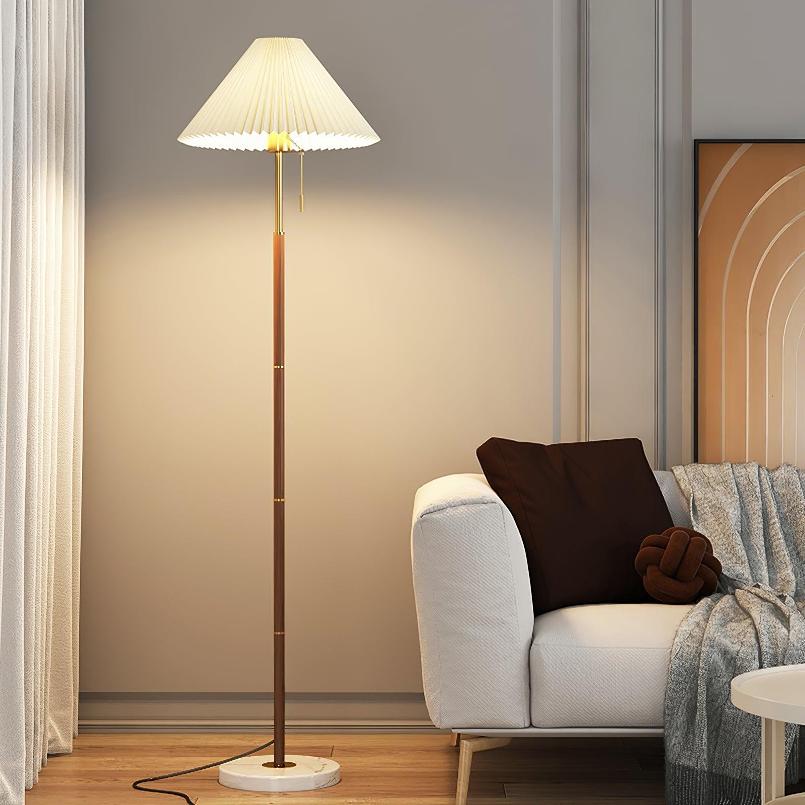 Stehlampe Plissee Vintage Innen | Wohnzimmer