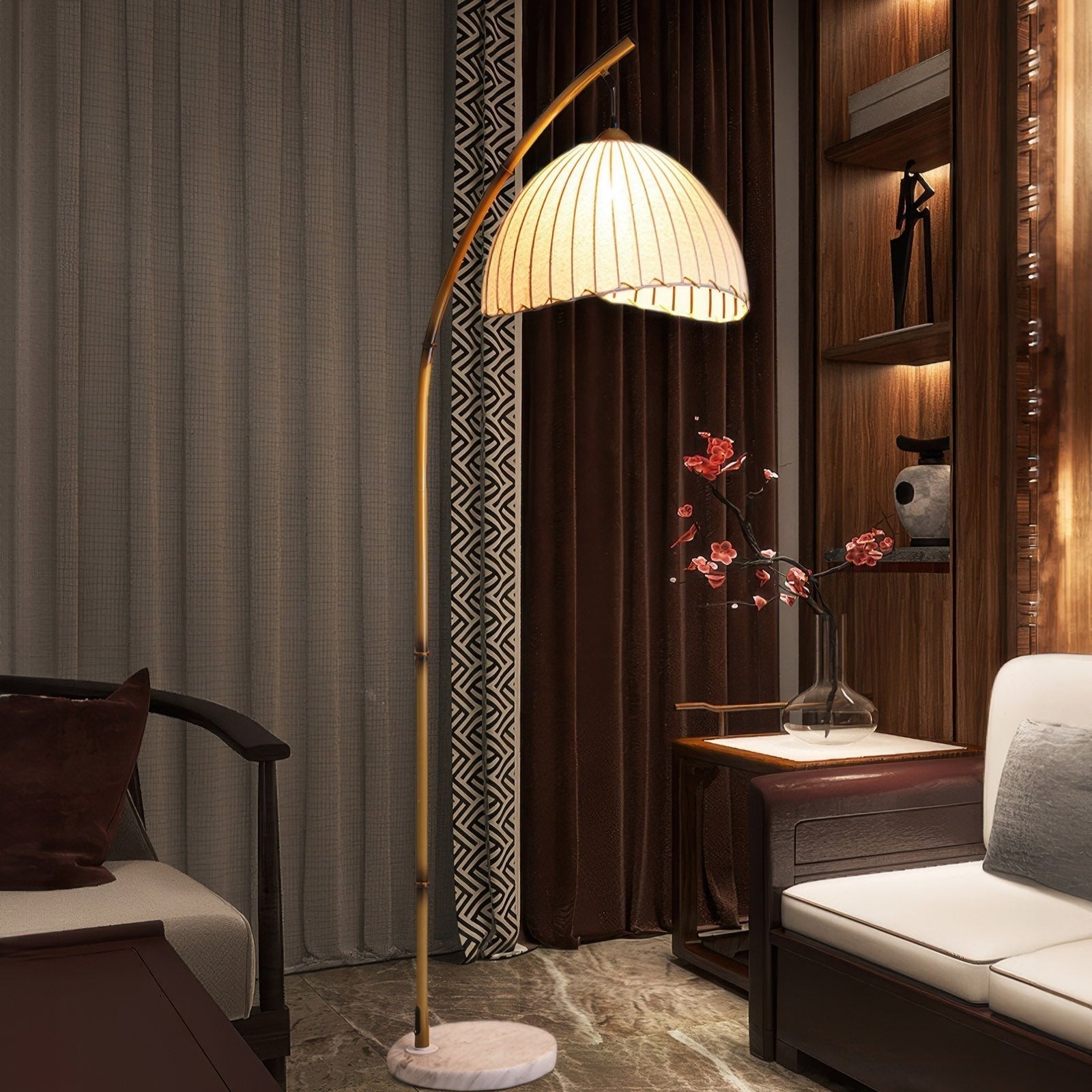 Stehlampe Retro Schirm Indirekt | Wohnzimmer