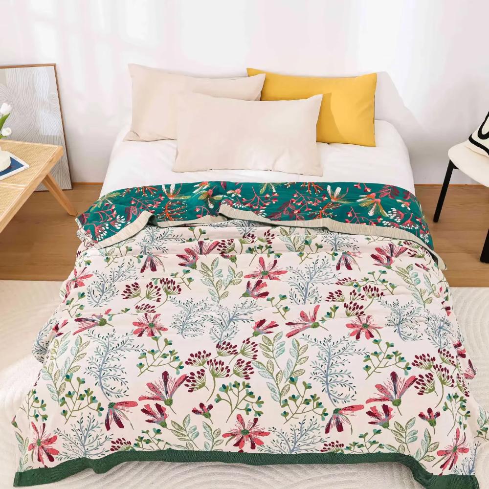 Tagesdecke mit Wildblumenmuster für Bett & Sofa