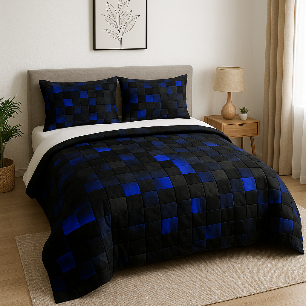 TechGrid | Moderne Geometrische Bettbezug-Set | Schlafzimmer Modern