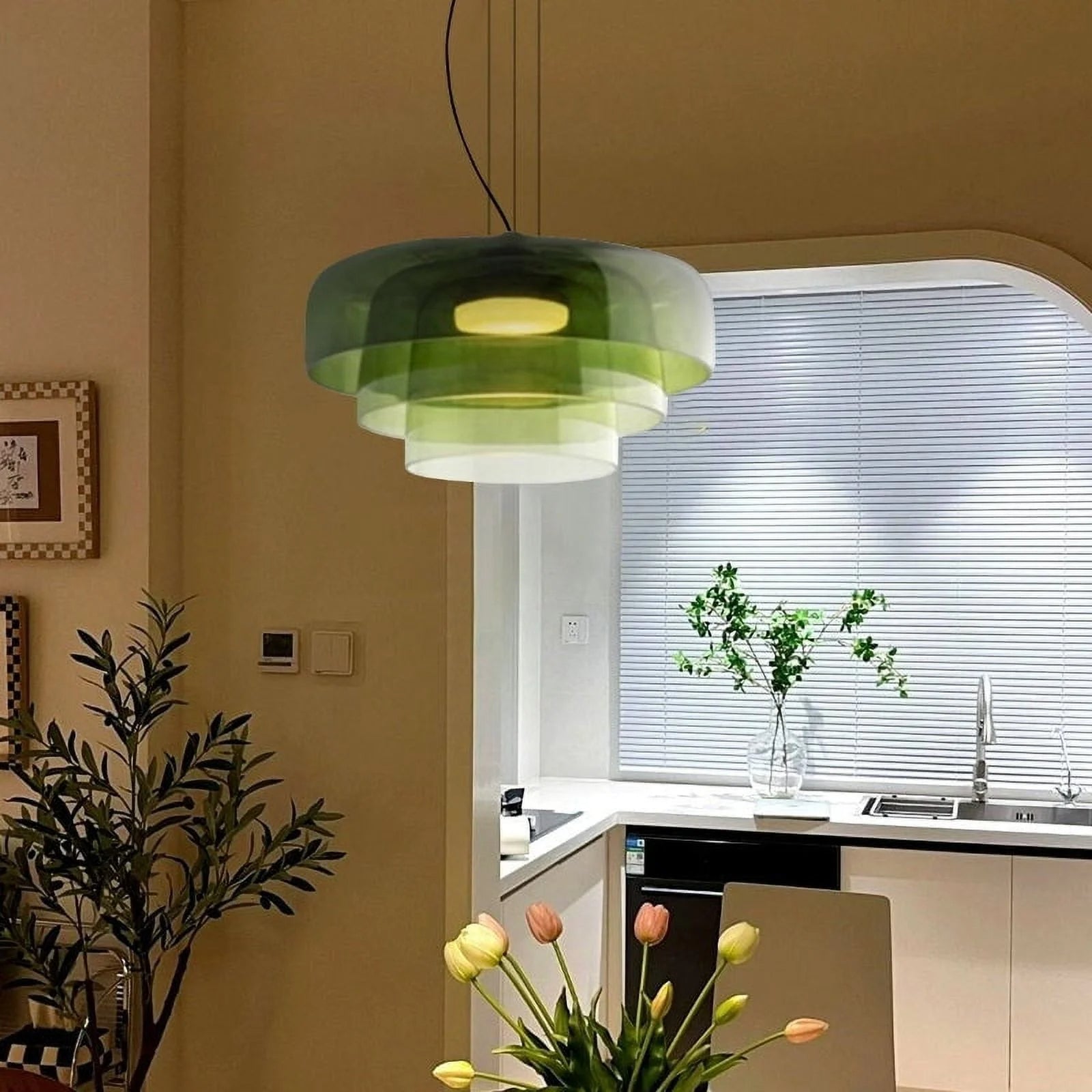 Téo | Mehrschichtige Pendelleuchte aus Glas im nordischen Stil