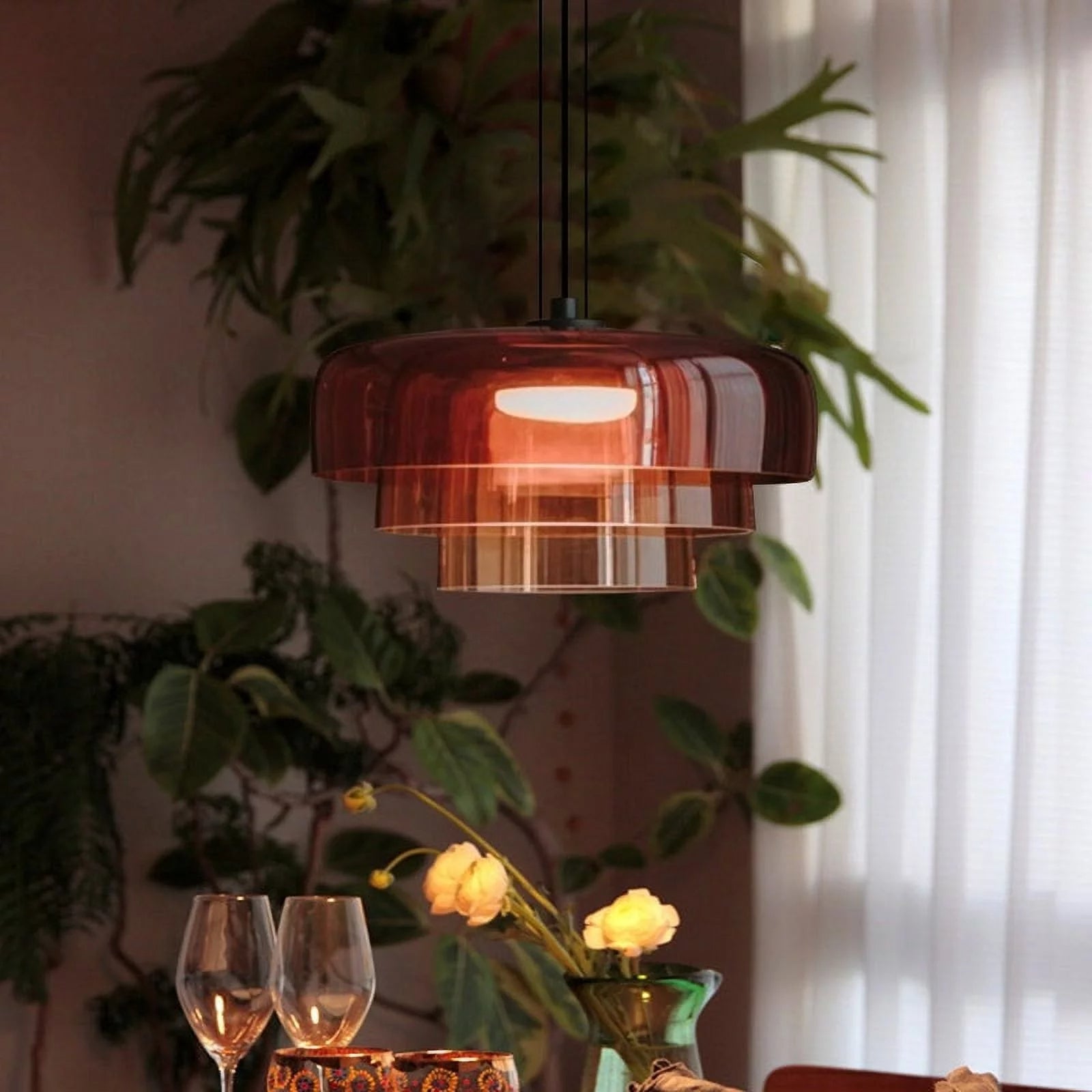 Téo | Mehrschichtige Pendelleuchte aus Glas im nordischen Stil